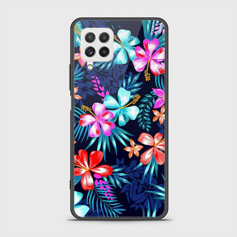 Samsung Galaxy M22 Cover- Floral Series - HQ Ultra Shine Premium Infinity Glass Soft Silicon Borders Case