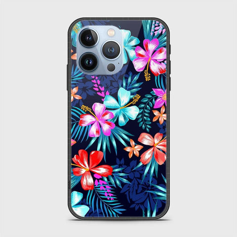 iPhone 13 Pro Cover- Floral Series - HQ Ultra Shine Premium Infinity Glass Soft Silicon Borders Case