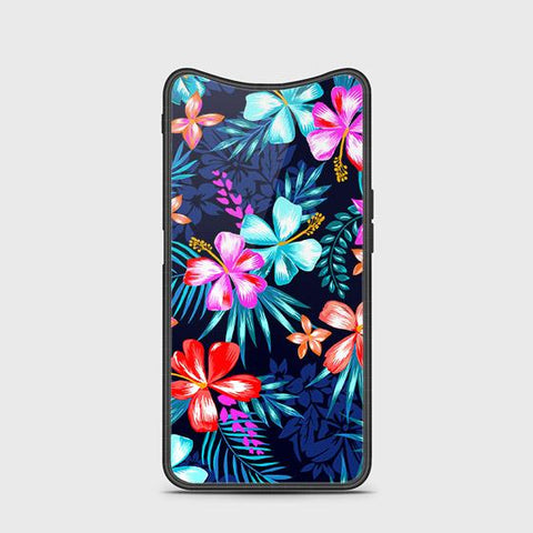 Oppo Find X Cover - Floral Series - HQ Ultra Shine Premium Infinity Glass Soft Silicon Borders Case