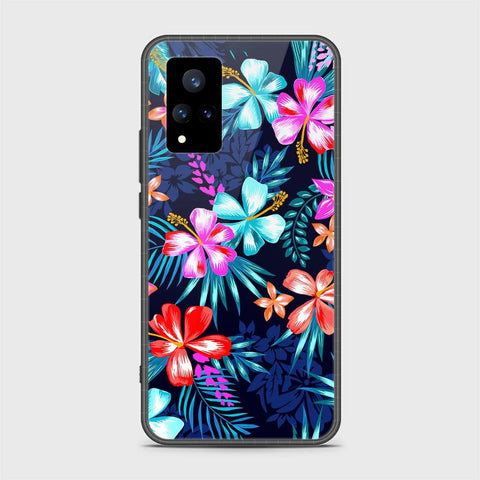 Vivo V21 Cover - Floral Series - HQ Ultra Shine Premium Infinity Glass Soft Silicon Borders Case