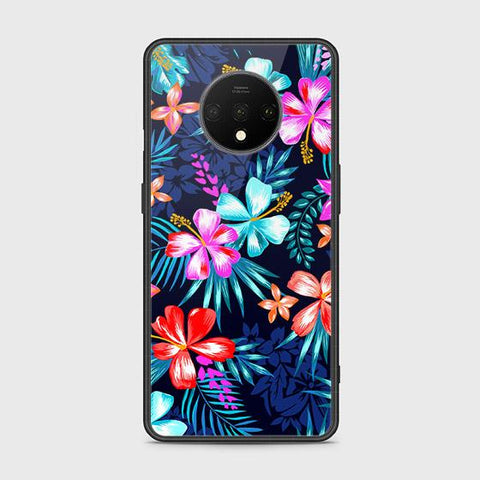 OnePlus 7T Cover - Floral Series - HQ Ultra Shine Premium Infinity Glass Soft Silicon Borders Case