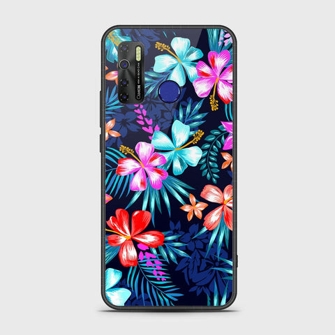 Infinix Hot 9 Pro Cover- Floral Series - HQ Ultra Shine Premium Infinity Glass Soft Silicon Borders Case