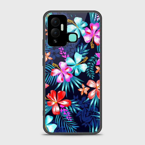 Infinix Hot 12i Cover- Floral Series - HQ Ultra Shine Premium Infinity Glass Soft Silicon Borders Case