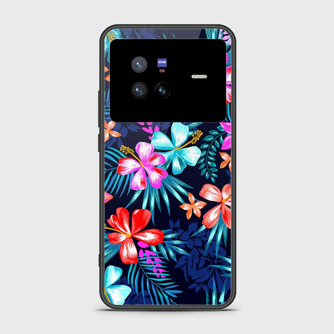 Vivo X80 Cover- Floral Series - HQ Ultra Shine Premium Infinity Glass Soft Silicon Borders Case