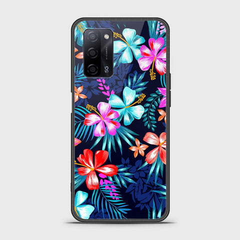 Oppo A55s Cover- Floral Series - HQ Ultra Shine Premium Infinity Glass Soft Silicon Borders Case