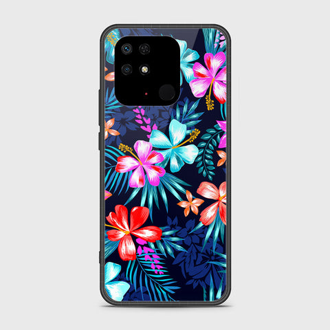 Xiaomi Redmi 10C Cover- Floral Series - HQ Ultra Shine Premium Infinity Glass Soft Silicon Borders Case