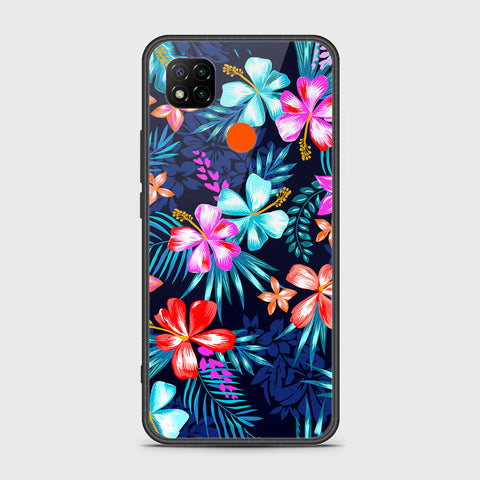 Xiaomi Redmi 9C Cover- Floral Series - HQ Ultra Shine Premium Infinity Glass Soft Silicon Borders Case