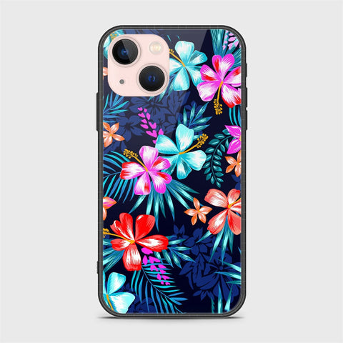 iPhone 14 Plus Cover- Floral Series - HQ Ultra Shine Premium Infinity Glass Soft Silicon Borders Case