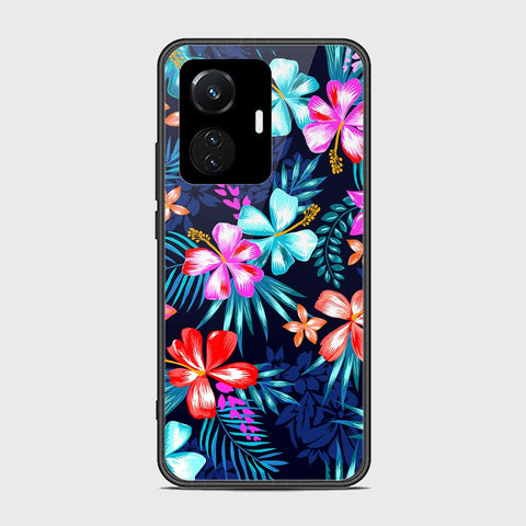 Vivo Y55 4G Cover- Floral Series - HQ Ultra Shine Premium Infinity Glass Soft Silicon Borders Case