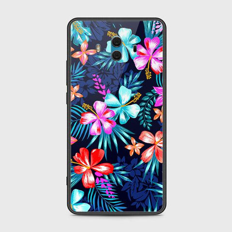 Huawei Mate 10 Cover - Floral Series - HQ Ultra Shine Premium Infinity Glass Soft Silicon Borders Case