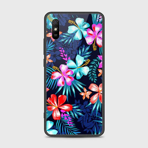 Xiaomi Redmi 9A Cover - Floral Series - HQ Ultra Shine Premium Infinity Glass Soft Silicon Borders Case