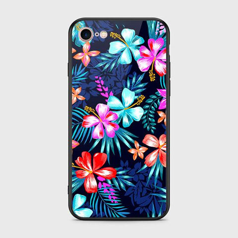 iPhone 8 / 7 Cover - Floral Series - HQ Ultra Shine Premium Infinity Glass Soft Silicon Borders Case