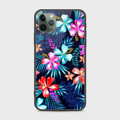 iPhone 11 Pro Cover - Floral Series - HQ Ultra Shine Premium Infinity Glass Soft Silicon Borders Case