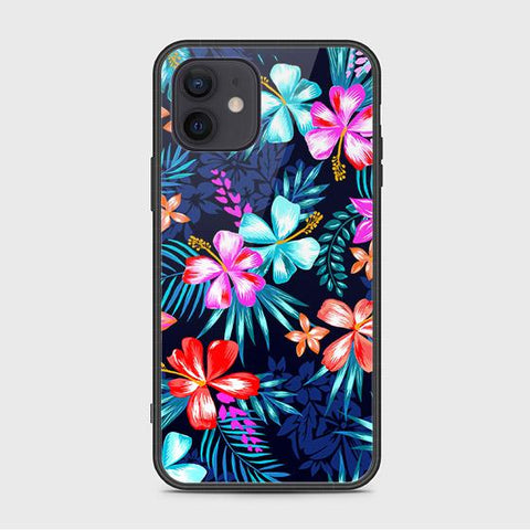 iPhone 12 Mini Cover - Floral Series - HQ Ultra Shine Premium Infinity Glass Soft Silicon Borders Case