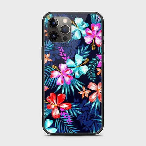 iPhone 12 Pro Cover - Floral Series - HQ Ultra Shine Premium Infinity Glass Soft Silicon Borders Case