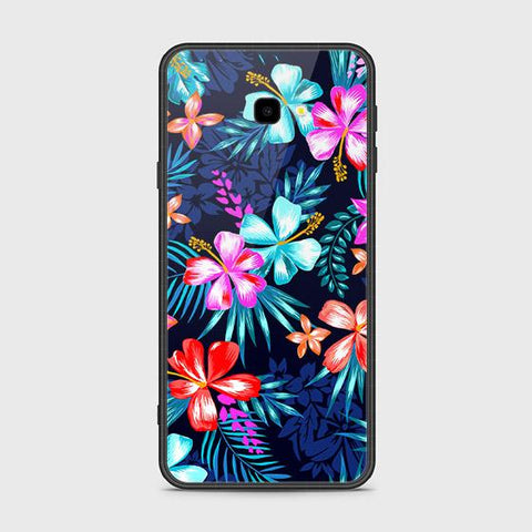 Samsung Galaxy J4 Plus Cover - Floral Series - HQ Ultra Shine Premium Infinity Glass Soft Silicon Borders Case