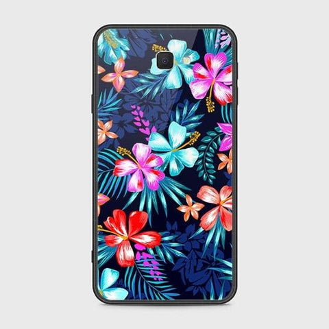 Samsung Galaxy J7 Prime Cover - Floral Series - HQ Ultra Shine Premium Infinity Glass Soft Silicon Borders Case