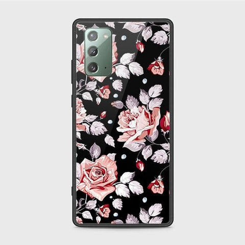 Samsung Galaxy Note 20 Cover - Floral Series - HQ Ultra Shine Premium Infinity Glass Soft Silicon Borders Case