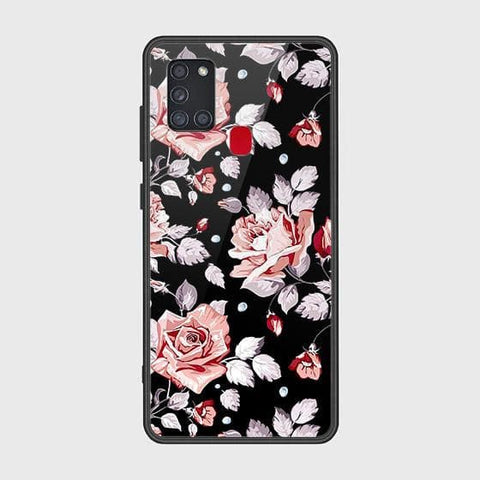 Samsung Galaxy A21s Cover - Floral Series - HQ Ultra Shine Premium Infinity Glass Soft Silicon Borders Case