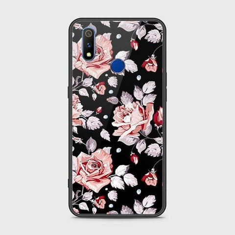 Realme 3i Cover - Floral Series - HQ Ultra Shine Premium Infinity Glass Soft Silicon Borders Case