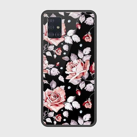 Samsung Galaxy A51 Cover - Floral Series - HQ Ultra Shine Premium Infinity Glass Soft Silicon Borders Case