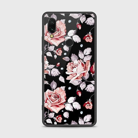 Xiaomi Redmi 7 Cover - Floral Series - HQ Ultra Shine Premium Infinity Glass Soft Silicon Borders Case