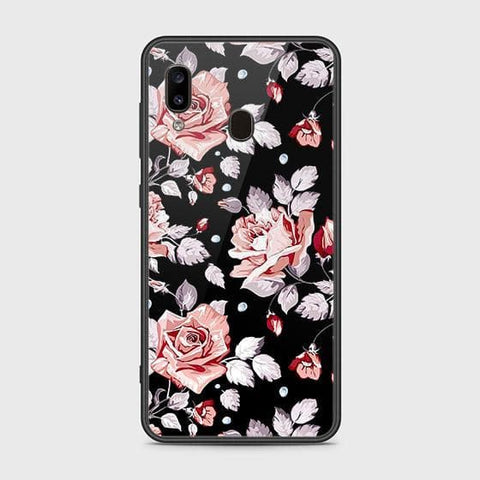 Samsung Galaxy A30 Cover - Floral Series - HQ Ultra Shine Premium Infinity Glass Soft Silicon Borders Case