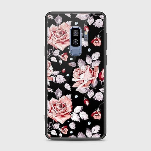 Samsung Galaxy S9 Plus Cover - Floral Series - HQ Ultra Shine Premium Infinity Glass Soft Silicon Borders Case