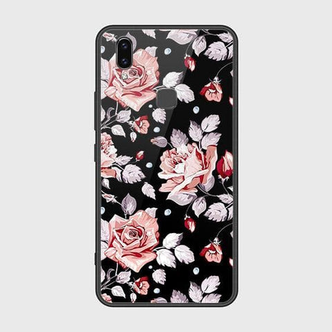 Vivo Y85 Cover - Floral Series - HQ Ultra Shine Premium Infinity Glass Soft Silicon Borders Case