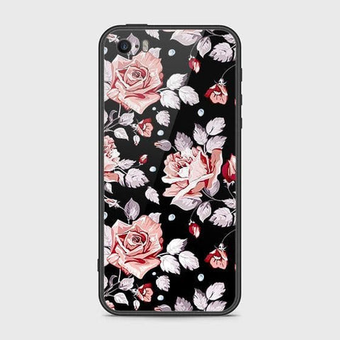 iPhone 5s Cover - Floral Series - HQ Ultra Shine Premium Infinity Glass Soft Silicon Borders Case