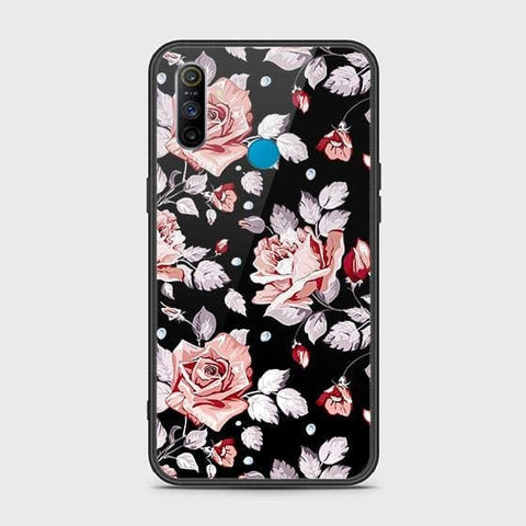 Realme C3 Cover - Floral Series - HQ Ultra Shine Premium Infinity Glass Soft Silicon Borders Case