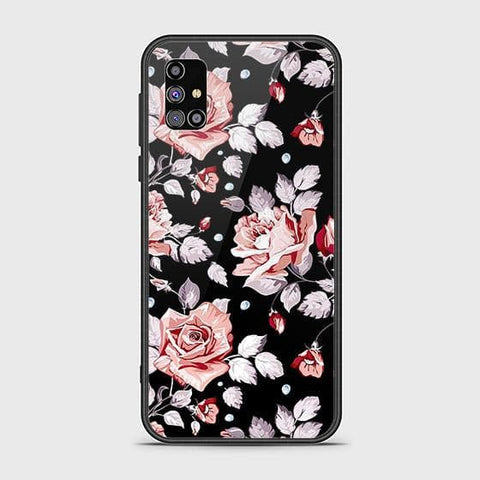 Samsung Galaxy M02s Cover - Floral Series - HQ Ultra Shine Premium Infinity Glass Soft Silicon Borders Case