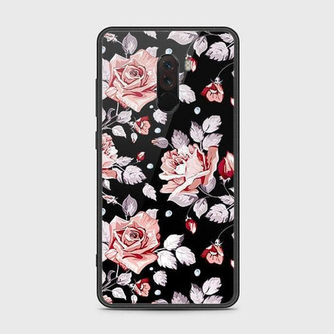 Xiaomi Pocophone F1 Cover - Floral Series - HQ Ultra Shine Premium Infinity Glass Soft Silicon Borders Case