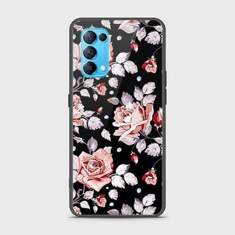 Oppo Find X3 Lite Cover - Floral Series - HQ Ultra Shine Premium Infinity Glass Soft Silicon Borders Case