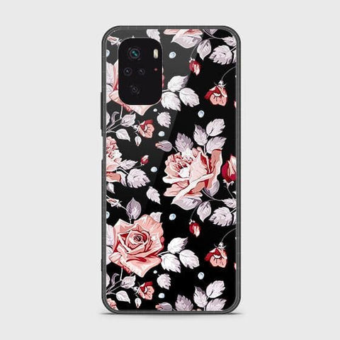 Xiaomi Redmi Note 10S Cover - Floral Series - HQ Ultra Shine Premium Infinity Glass Soft Silicon Borders Case