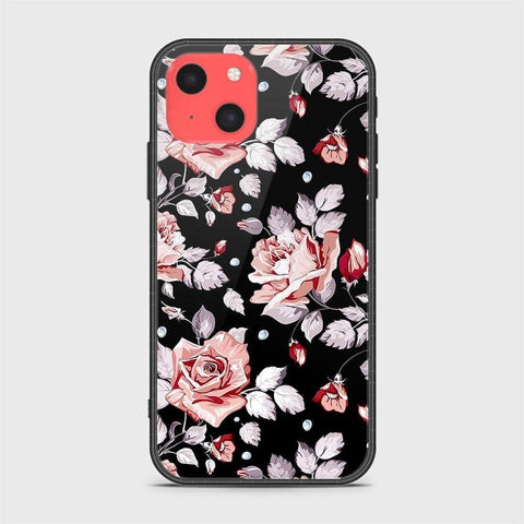 iPhone 13 Mini Cover- Floral Series - HQ Ultra Shine Premium Infinity Glass Soft Silicon Borders Case