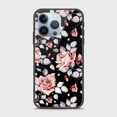 iPhone 13 Pro Max Cover- Floral Series - HQ Ultra Shine Premium Infinity Glass Soft Silicon Borders Case