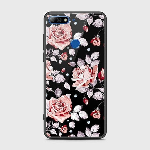 Honor 7C Cover - Floral Series - HQ Ultra Shine Premium Infinity Glass Soft Silicon Borders Case