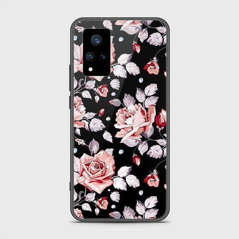 Vivo V21 Cover - Floral Series - HQ Ultra Shine Premium Infinity Glass Soft Silicon Borders Case