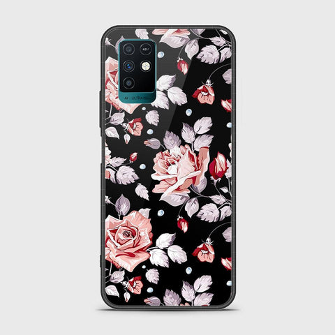 Infinix Note 10 Cover- Floral Series - HQ Ultra Shine Premium Infinity Glass Soft Silicon Borders Case