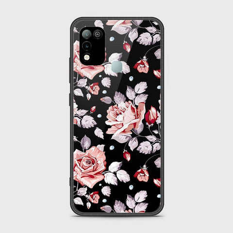 Infinix Hot 10 Play Cover- Floral Series - HQ Ultra Shine Premium Infinity Glass Soft Silicon Borders Case