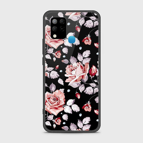 Infinix Hot 10s Cover- Floral Series - HQ Ultra Shine Premium Infinity Glass Soft Silicon Borders Case