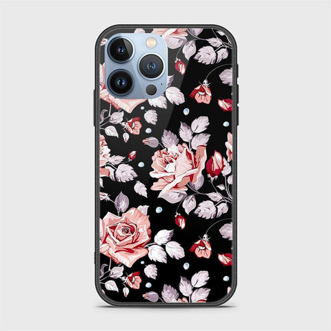 iPhone 14 Pro Cover- Floral Series - HQ Ultra Shine Premium Infinity Glass Soft Silicon Borders Case