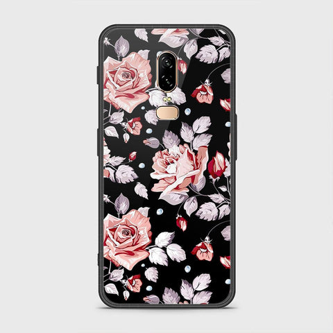 OnePlus 6 Cover- Floral Series - HQ Ultra Shine Premium Infinity Glass Soft Silicon Borders Case