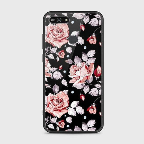 Huawei Y6 Prime 2018 Cover - Floral Series - HQ Ultra Shine Premium Infinity Glass Soft Silicon Borders Case