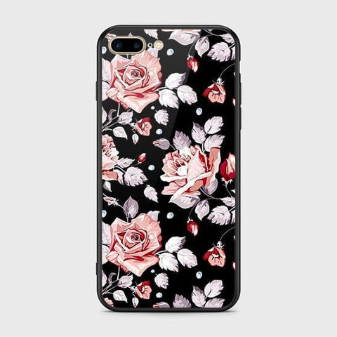 iPhone 7 Plus Cover - Floral Series - HQ Ultra Shine Premium Infinity Glass Soft Silicon Borders Case