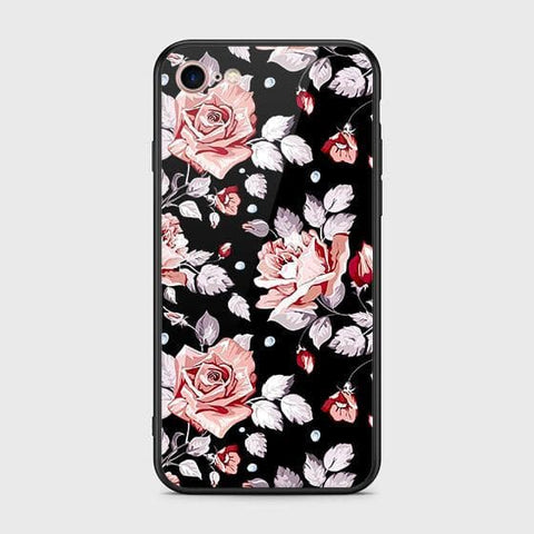 iPhone 8 / 7 Cover - Floral Series - HQ Ultra Shine Premium Infinity Glass Soft Silicon Borders Case