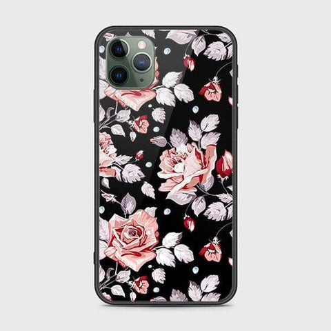 iPhone 11 Pro Cover - Floral Series - HQ Ultra Shine Premium Infinity Glass Soft Silicon Borders Case