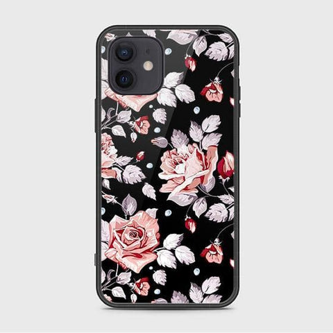 iPhone 12 Cover - Floral Series - HQ Ultra Shine Premium Infinity Glass Soft Silicon Borders Case