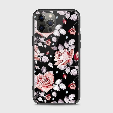 iPhone 12 Pro Cover - Floral Series - HQ Ultra Shine Premium Infinity Glass Soft Silicon Borders Case